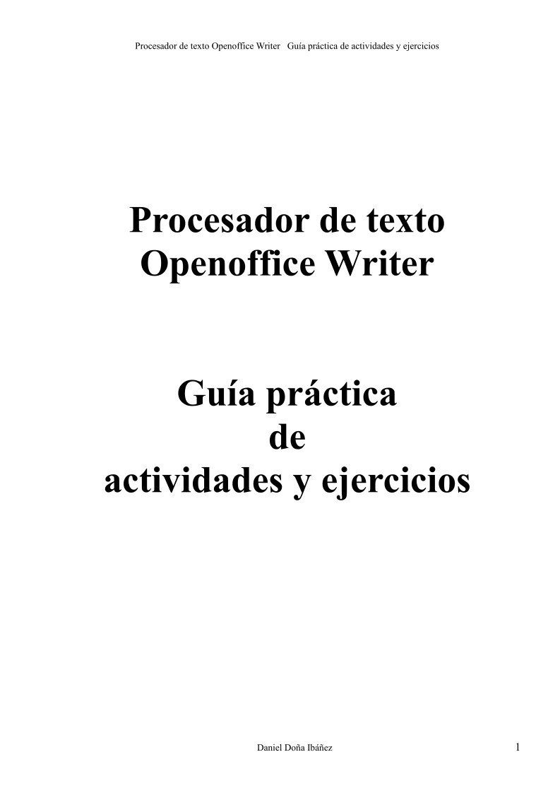 Imágen de pdf Procesador de texto Openoffice Writer - Guía práctica de actividades y ejercicios